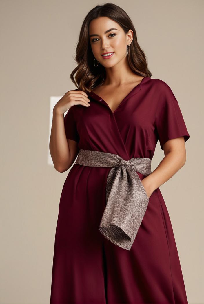 plus size simple chiffon pleated a line round neckline bridesmaid dress 112917
