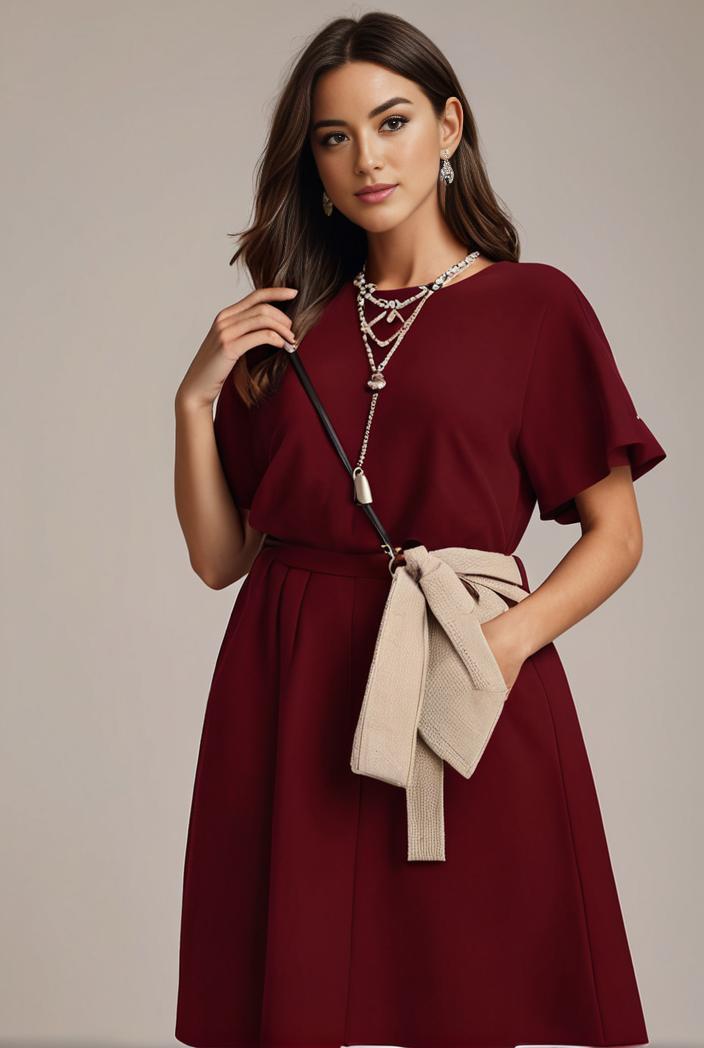 plus size simple chiffon pleated a line round neckline bridesmaid dress 112921
