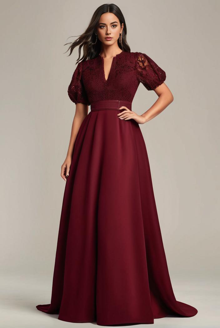plus size simple chiffon pleated a line round neckline bridesmaid dress 112944