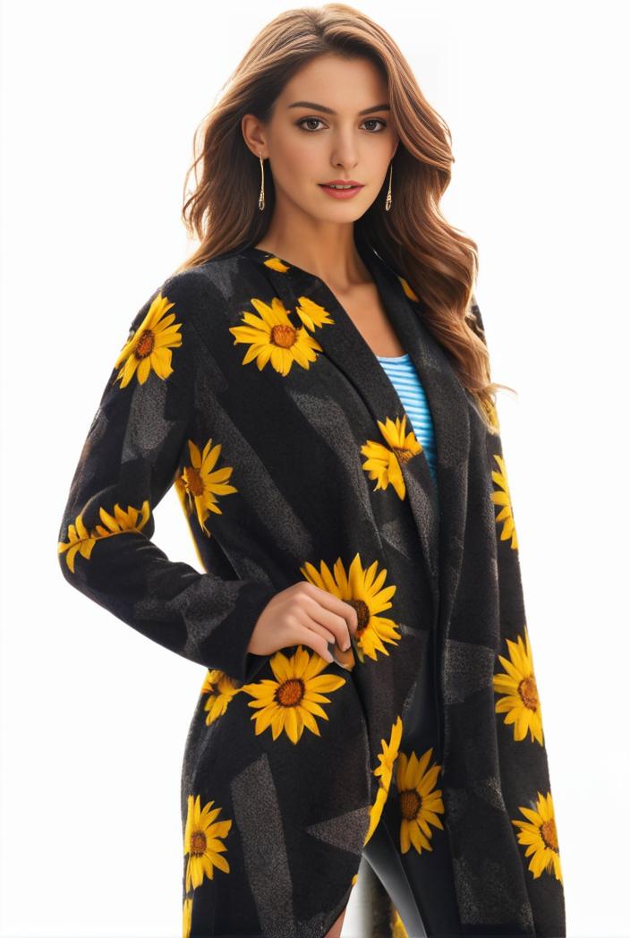 plus size halloween coat women s pus allover cat pumpkin print long sleeve open front medium stretch cardigan overcoat 100095