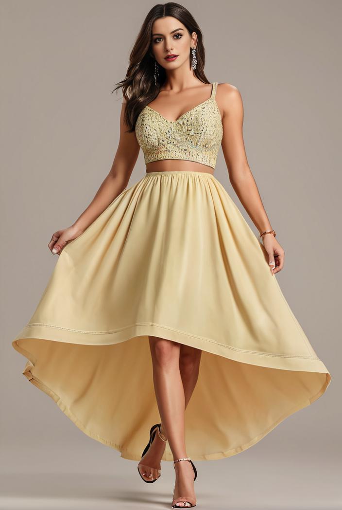 plus size sequin high low deep v neck tulle evening dresses 101150