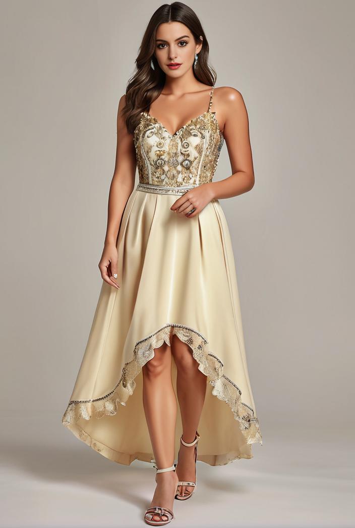 plus size sequin high low deep v neck tulle evening dresses 101162