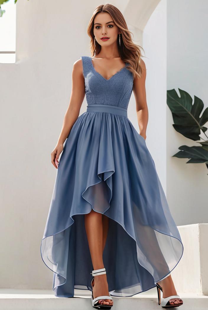 plus size sequin high low deep v neck tulle evening dresses 101177
