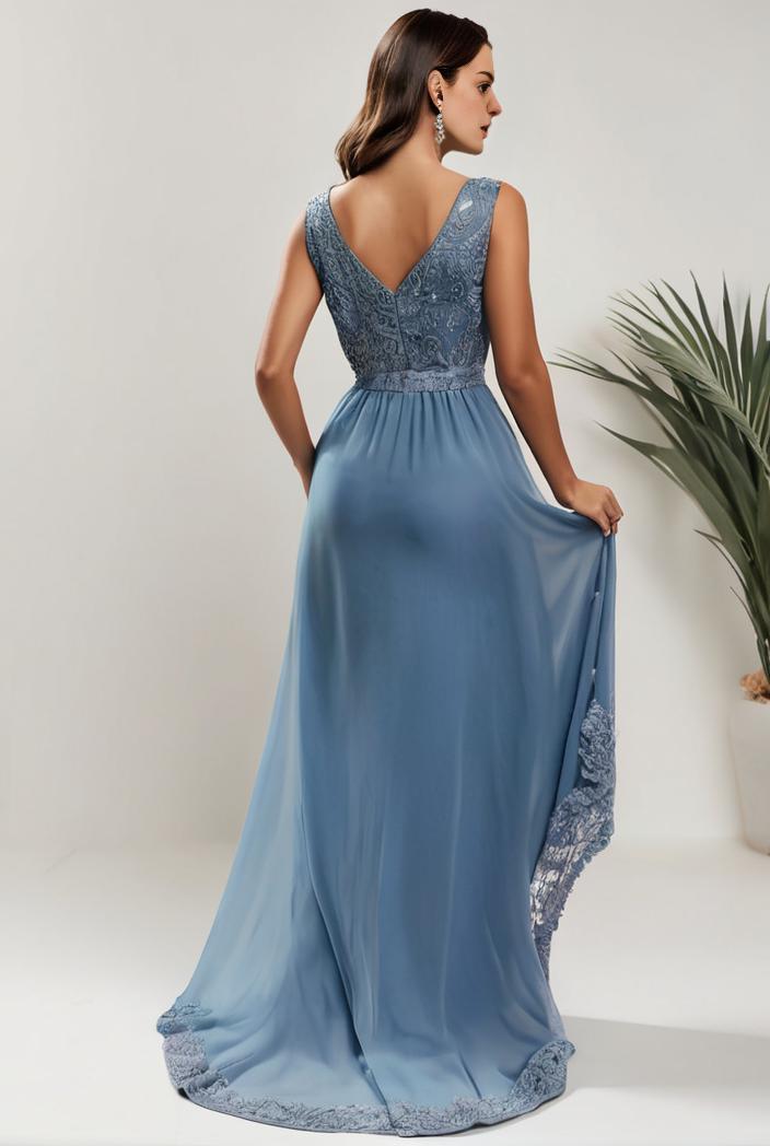 plus size sequin high low deep v neck tulle evening dresses 101180