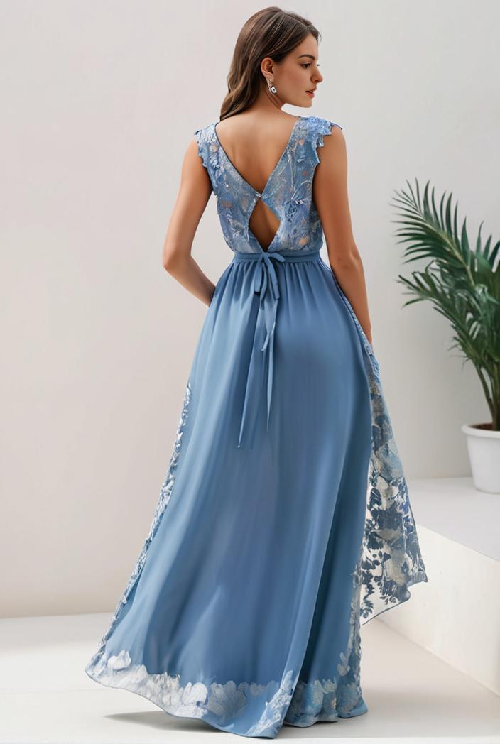 plus size sequin high low deep v neck tulle evening dresses 101181