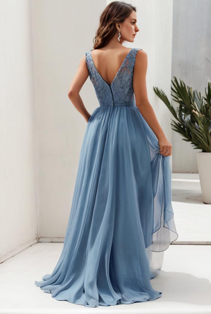 plus size sequin high low deep v neck tulle evening dresses 101185