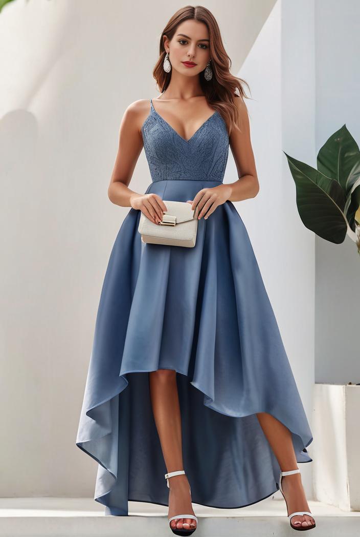 plus size sequin high low deep v neck tulle evening dresses 101198