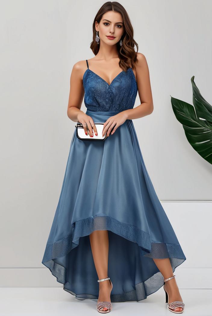 plus size sequin high low deep v neck tulle evening dresses 101200