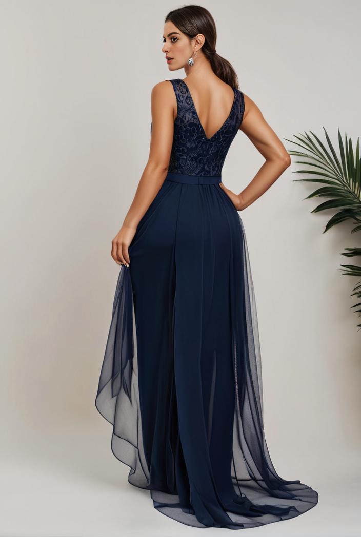 plus size sequin high low deep v neck tulle evening dresses 101204