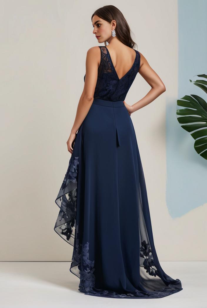 plus size sequin high low deep v neck tulle evening dresses 101208