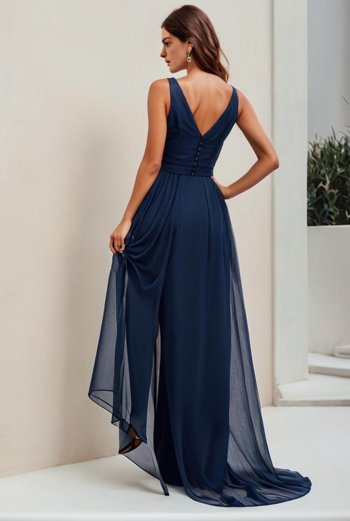 plus size sequin high low deep v neck tulle evening dresses 101209