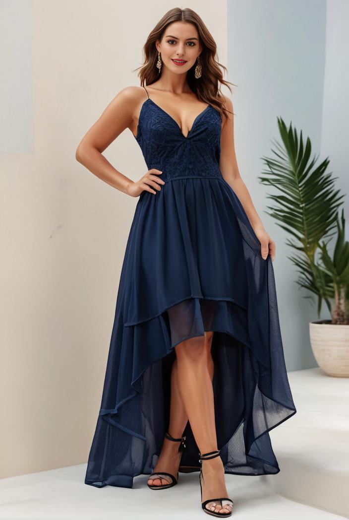 plus size sequin high low deep v neck tulle evening dresses 101215