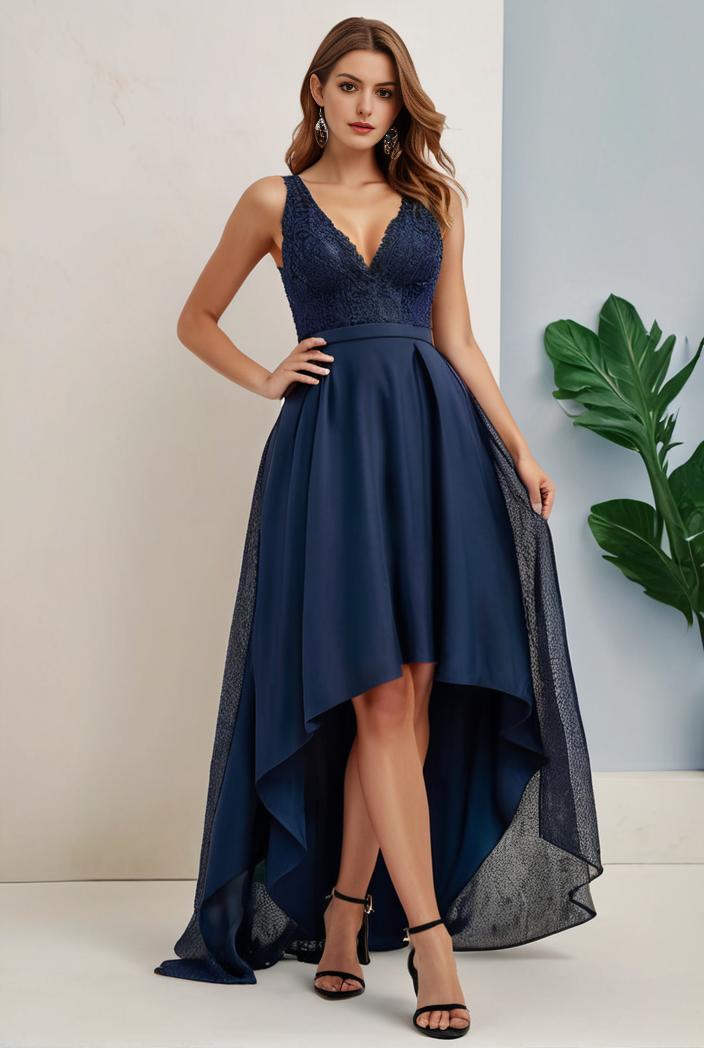 plus size sequin high low deep v neck tulle evening dresses 101221