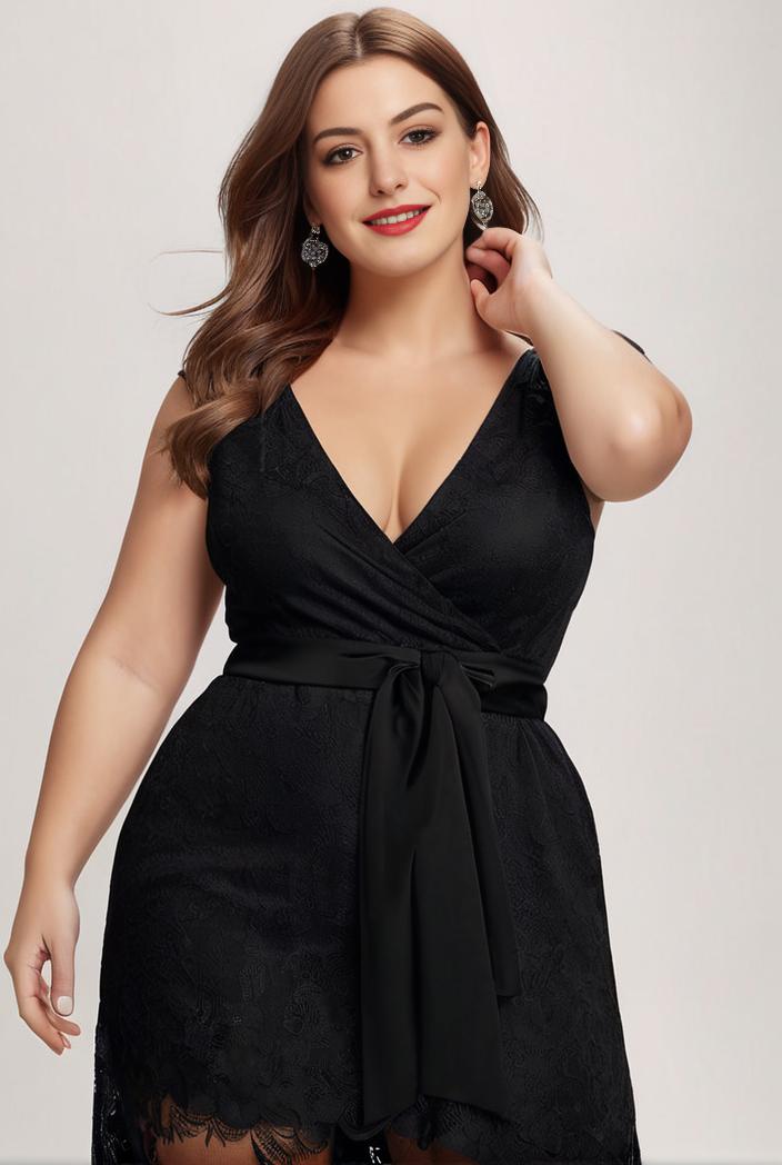 plus size shiny v neck side slit formal evening dress 101440
