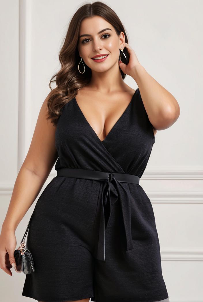 plus size shiny v neck side slit formal evening dress 101444