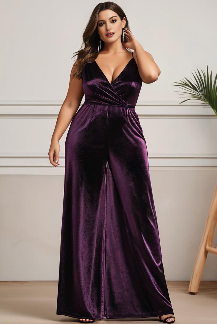 plus size shiny v neck side slit formal evening dress 101462