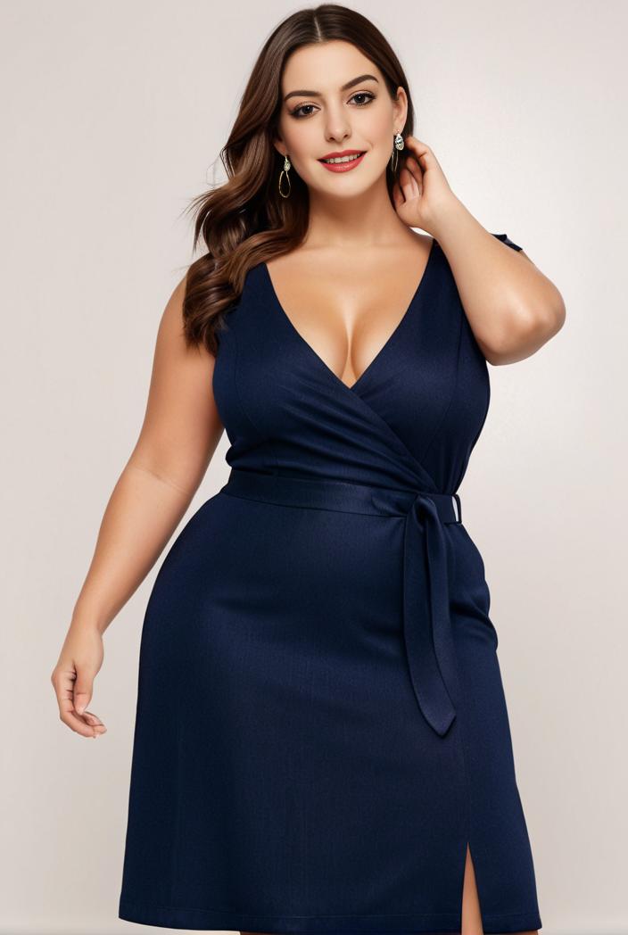 plus size shiny v neck side slit formal evening dress 101606