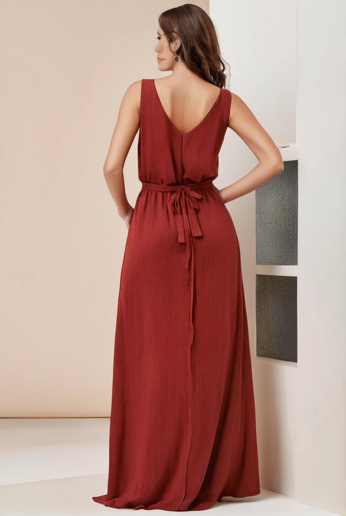 plus size shiny v neck side slit formal evening dress 101639