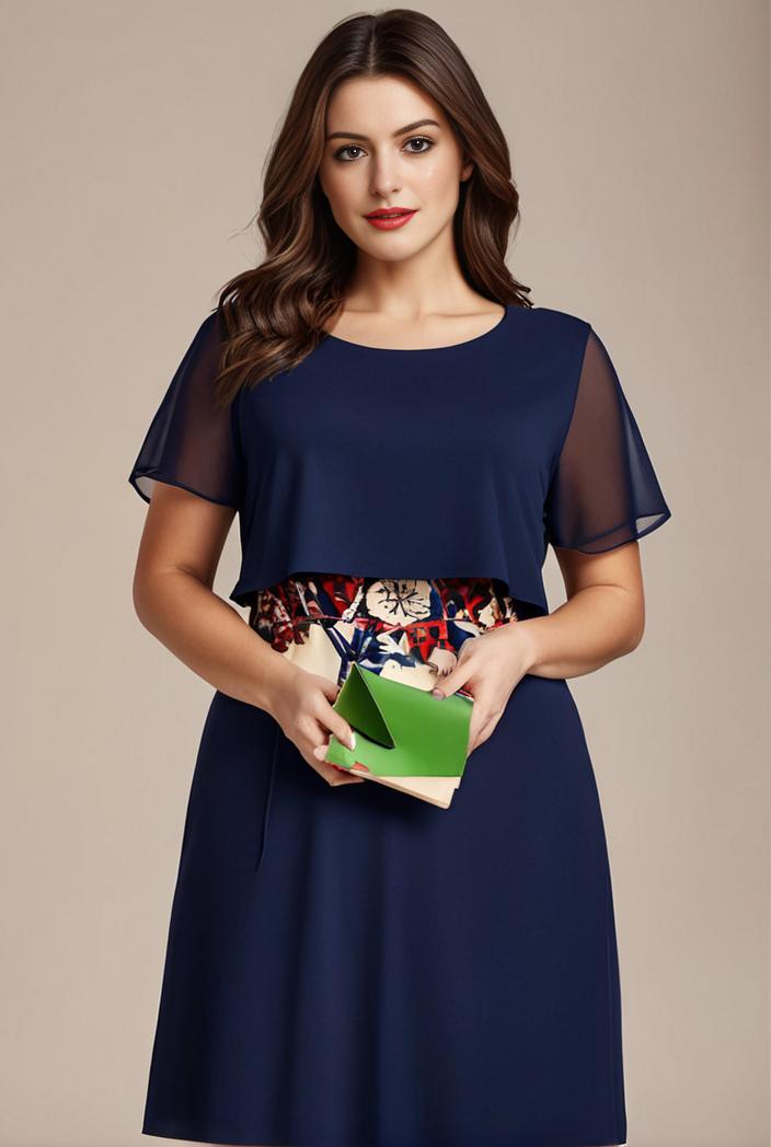 plus size simple chiffon pleated a line round neckline bridesmaid dress 101786