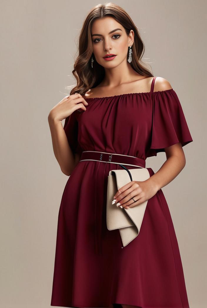 plus size simple chiffon pleated a line round neckline bridesmaid dress 101793