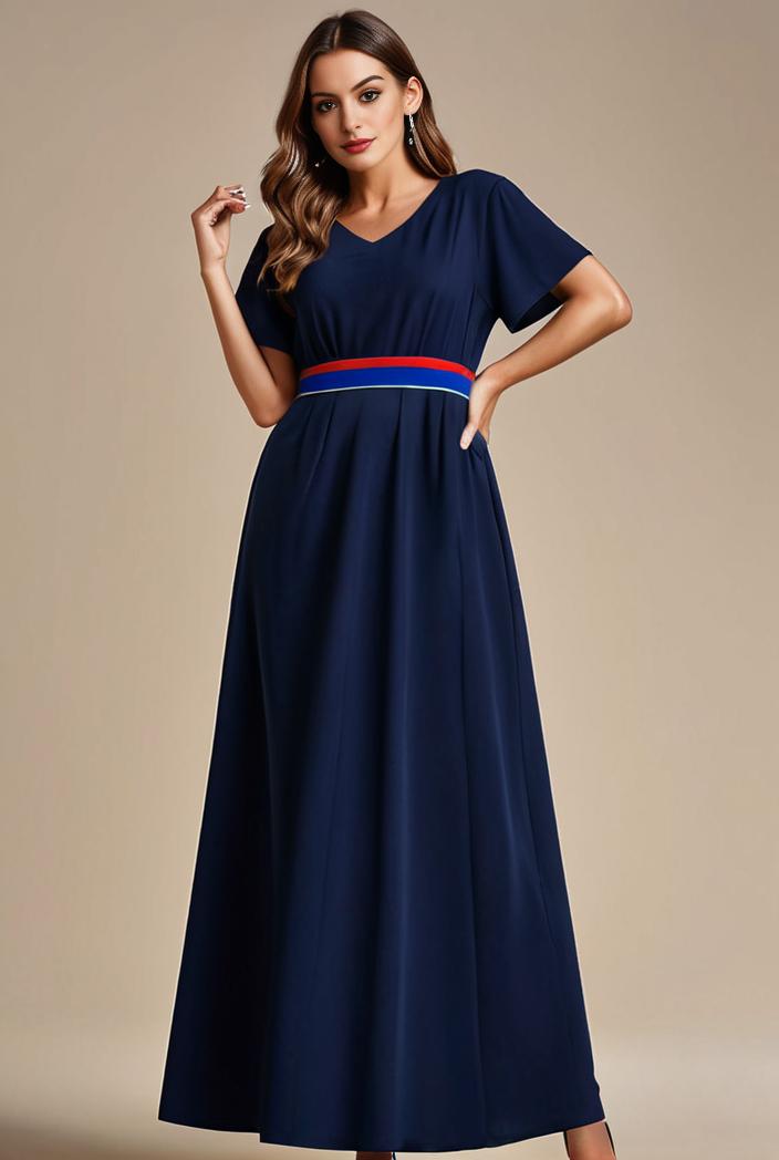 plus size simple chiffon pleated a line round neckline bridesmaid dress 101820