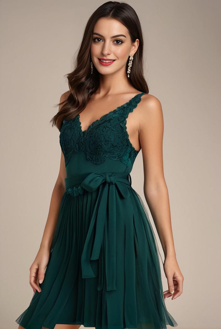 sequin bodice tulle high low evening dress with ribbon waist 103482