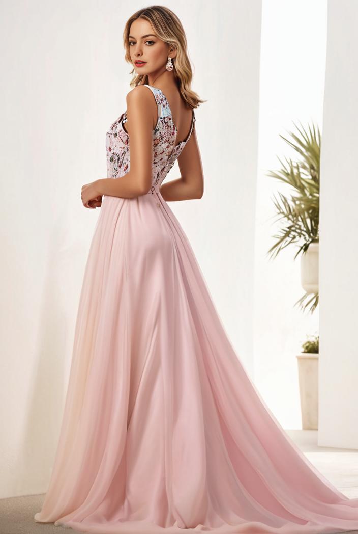 sequin bodice tulle high low evening dress with ribbon waist 103490