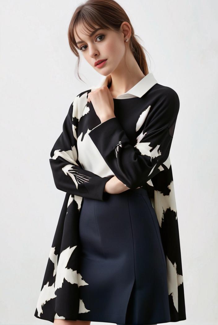 size curve dresses plus size loose elegant floral pattern stitching midi dress 105387