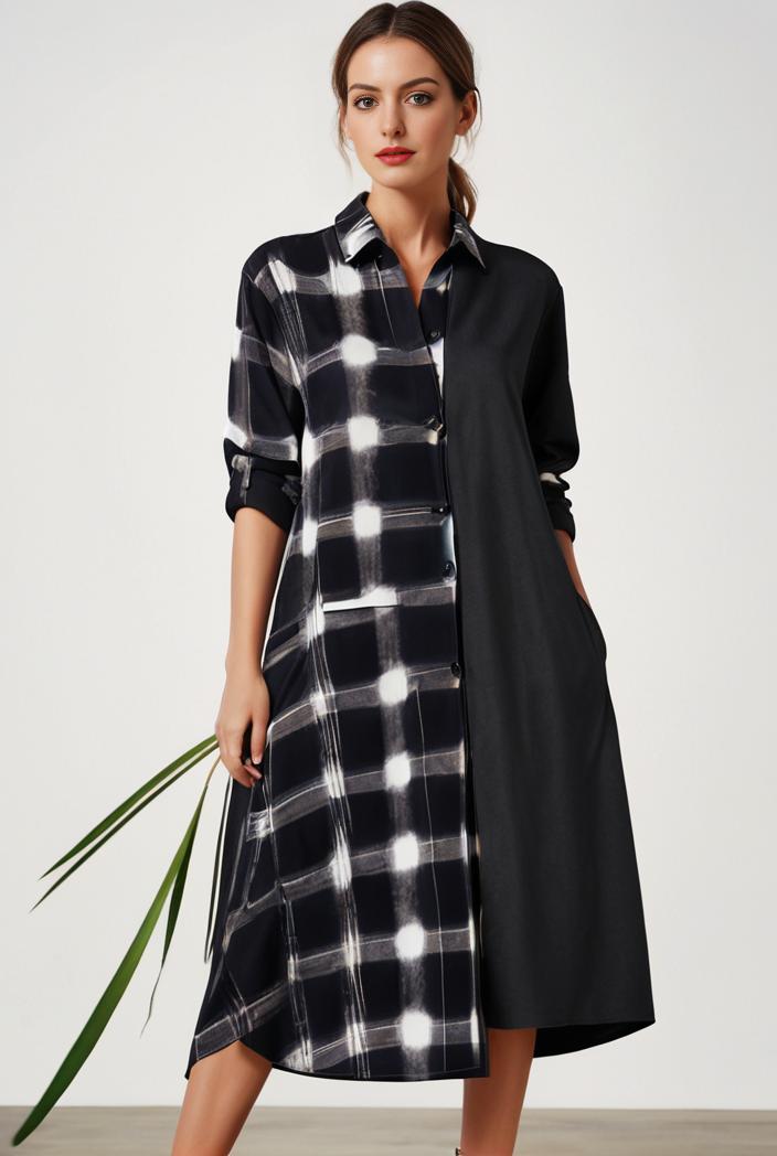 size curve dresses plus size loose elegant floral pattern stitching midi dress 105418