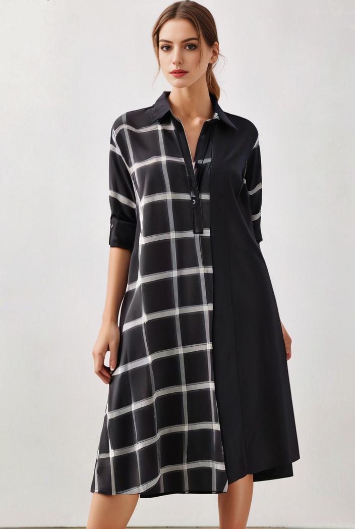 size curve dresses plus size loose elegant floral pattern stitching midi dress 105420