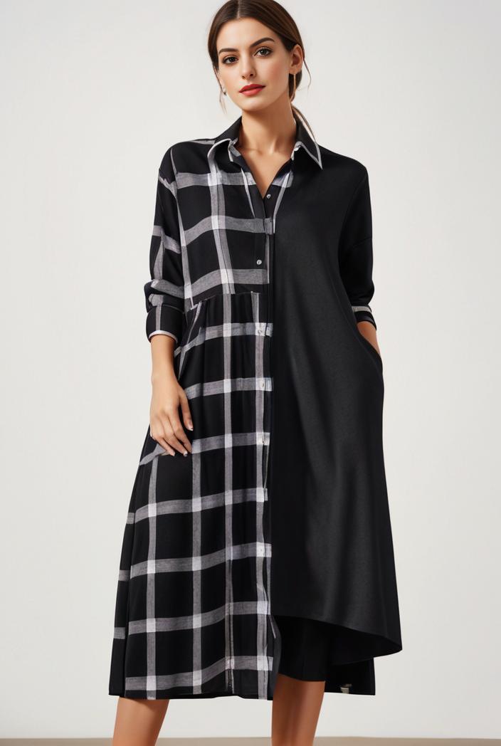 size curve dresses plus size loose elegant floral pattern stitching midi dress 105431