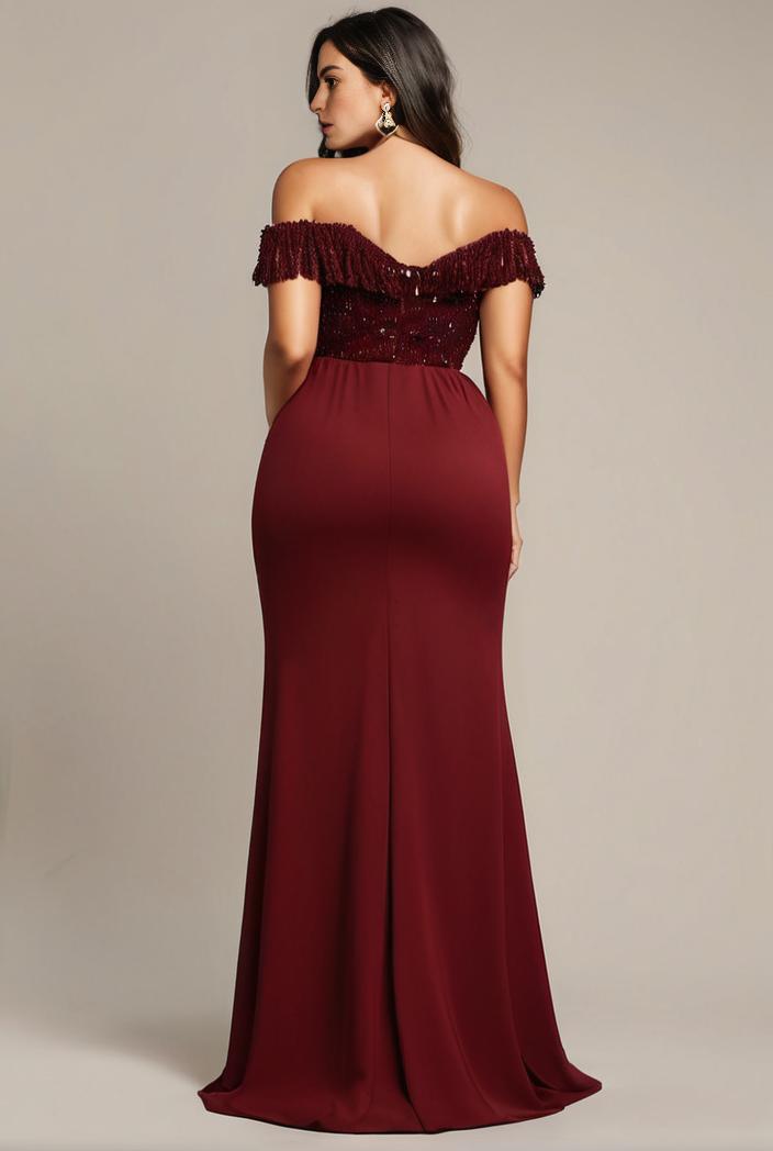 stylish plus size bodycon deep v neck sequin evening dress 107012
