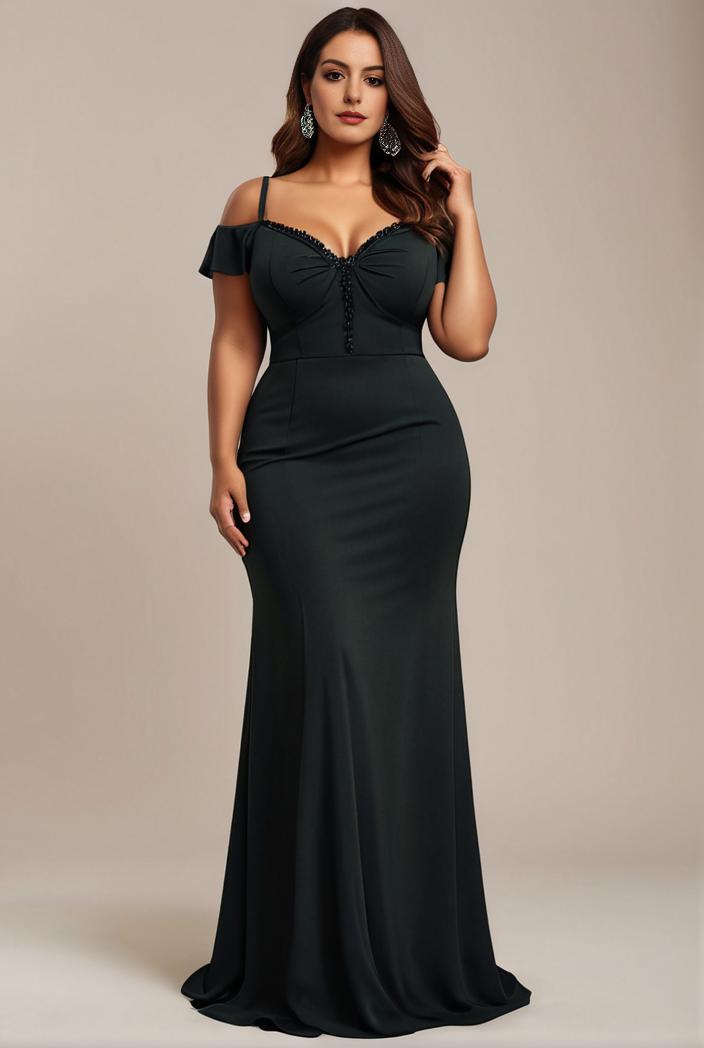 stylish plus size bodycon deep v neck sequin evening dress 107046