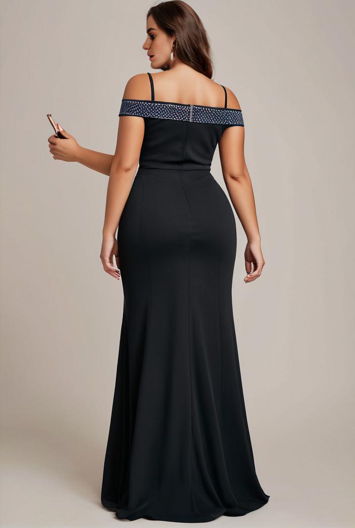 stylish plus size bodycon deep v neck sequin evening dress 107059
