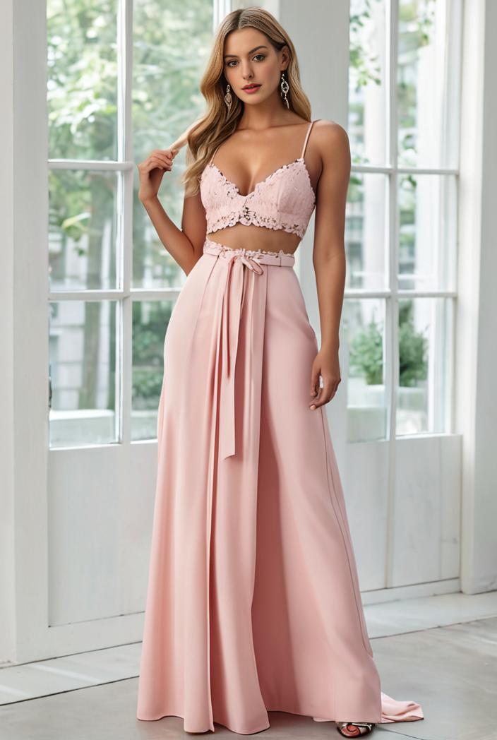 convertible chiffon lace open back spaghetti straps bridesmaid dress 110472