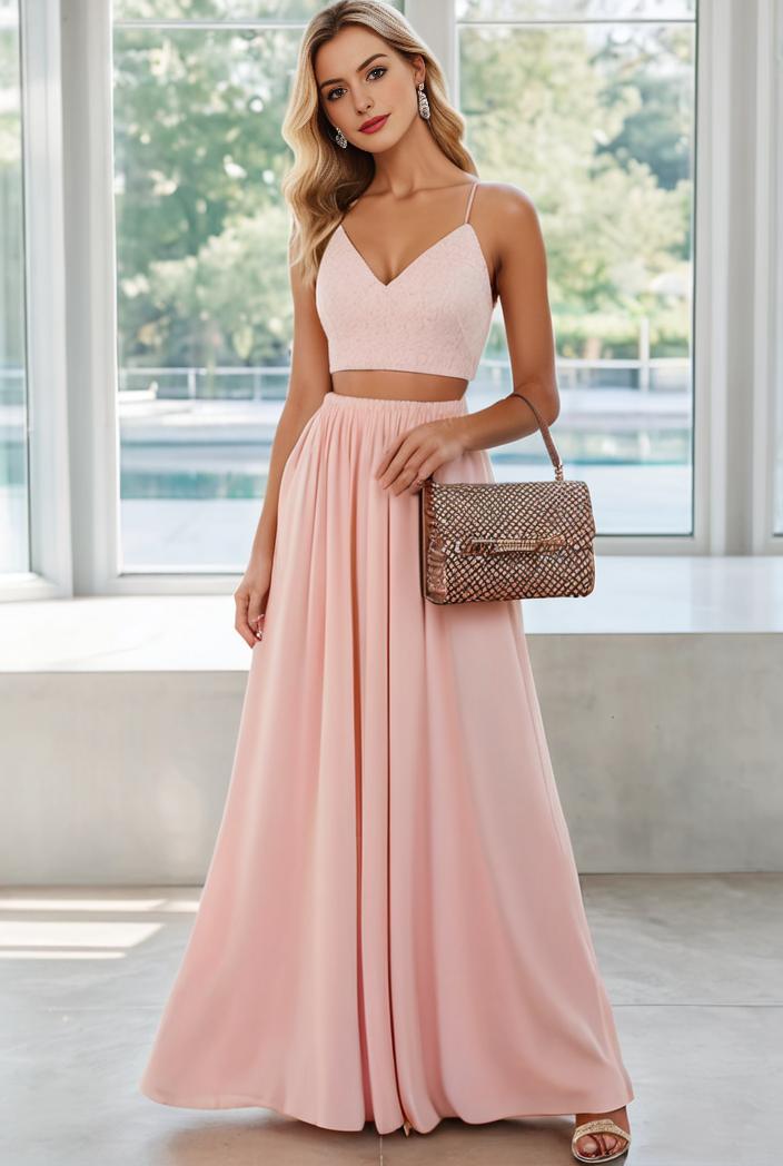 convertible chiffon lace open back spaghetti straps bridesmaid dress 110483
