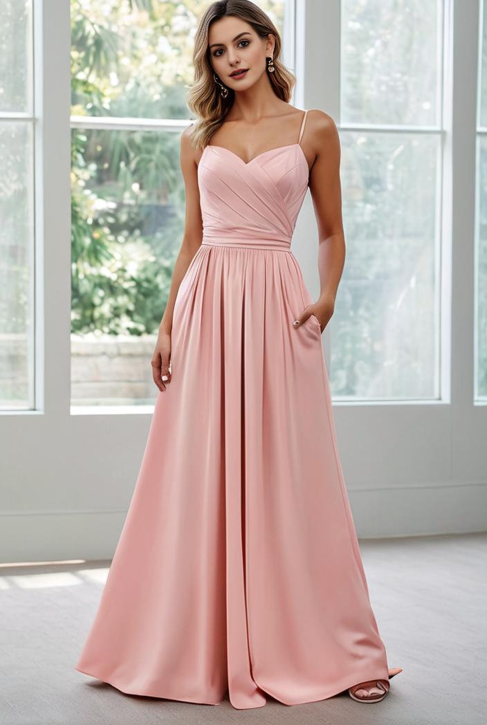 convertible chiffon lace open back spaghetti straps bridesmaid dress 110490