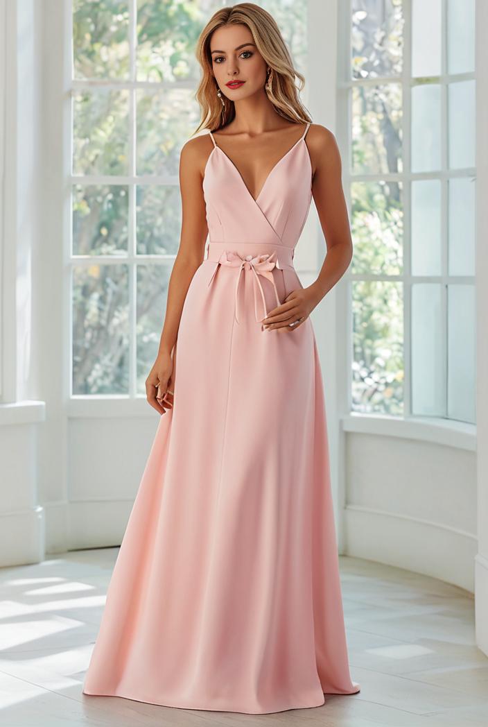 convertible chiffon lace open back spaghetti straps bridesmaid dress 110497
