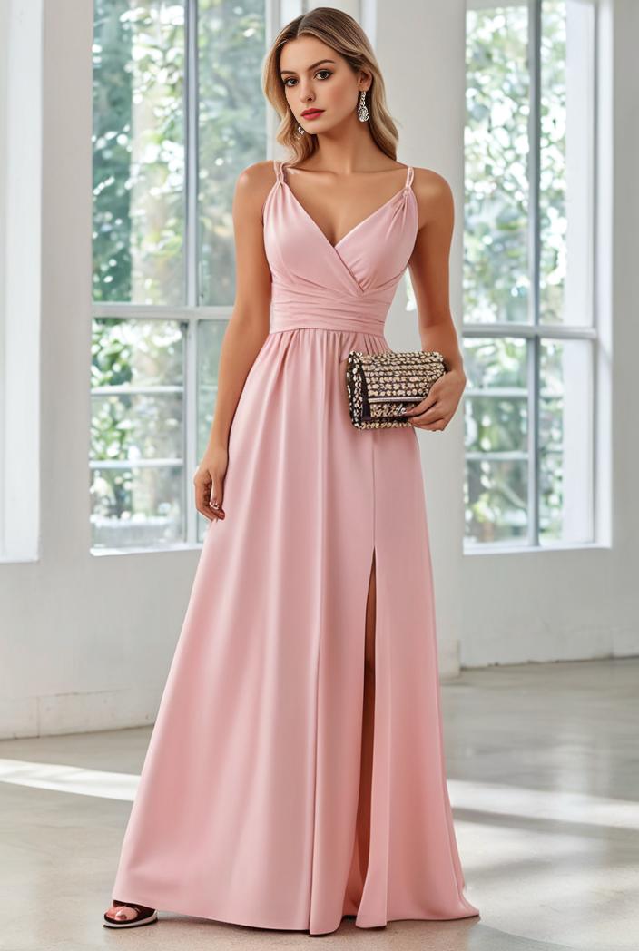 convertible chiffon lace open back spaghetti straps bridesmaid dress 110535