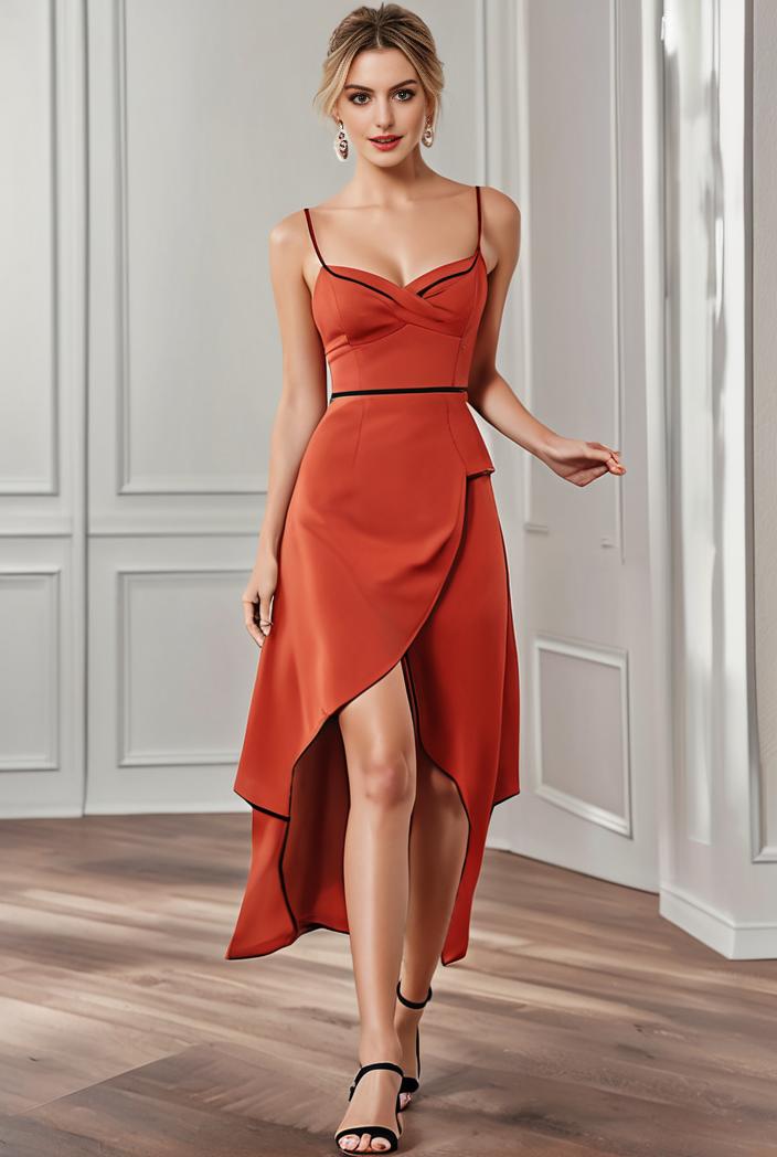 deep v neck lace chiffon bridesmaid dress with asymmetrical hem 110893