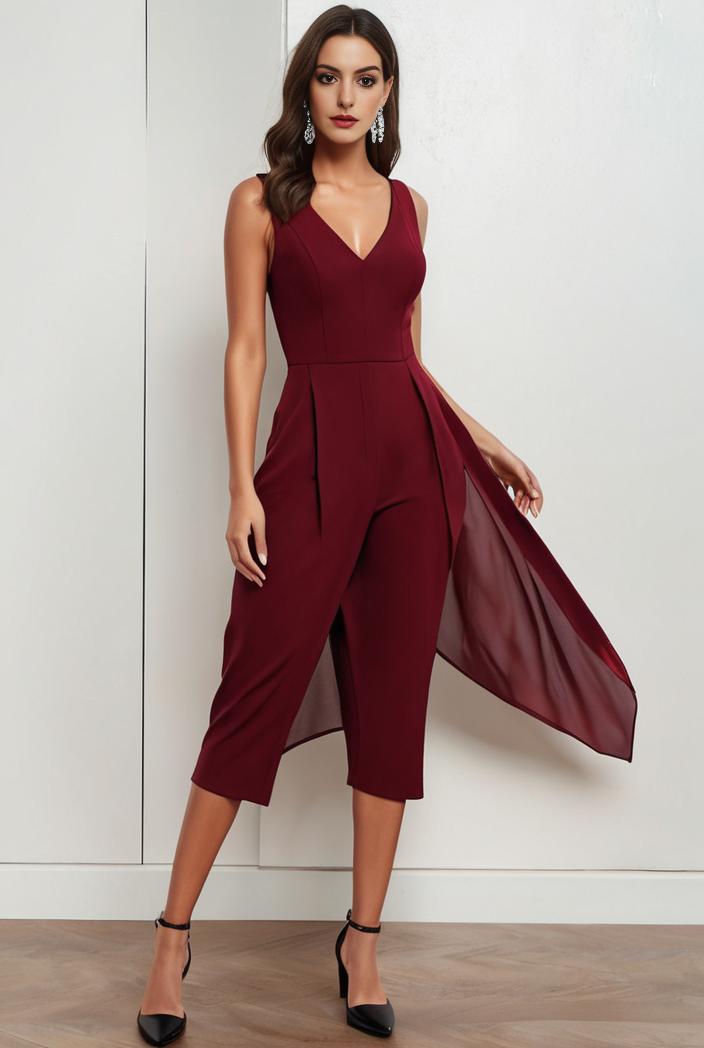 deep v neck lace chiffon bridesmaid dress with asymmetrical hem 110896