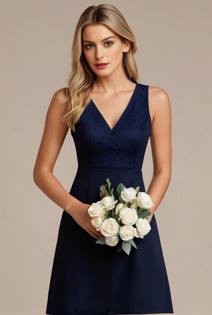 deep v neck lace chiffon bridesmaid dress with asymmetrical hem 110937