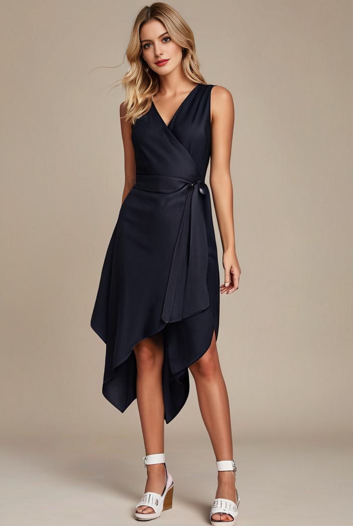 deep v neck lace chiffon bridesmaid dress with asymmetrical hem 111008