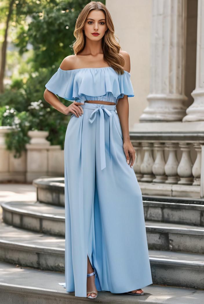 elegant chiffon high low off the shoulder bridesmaid dress 111723