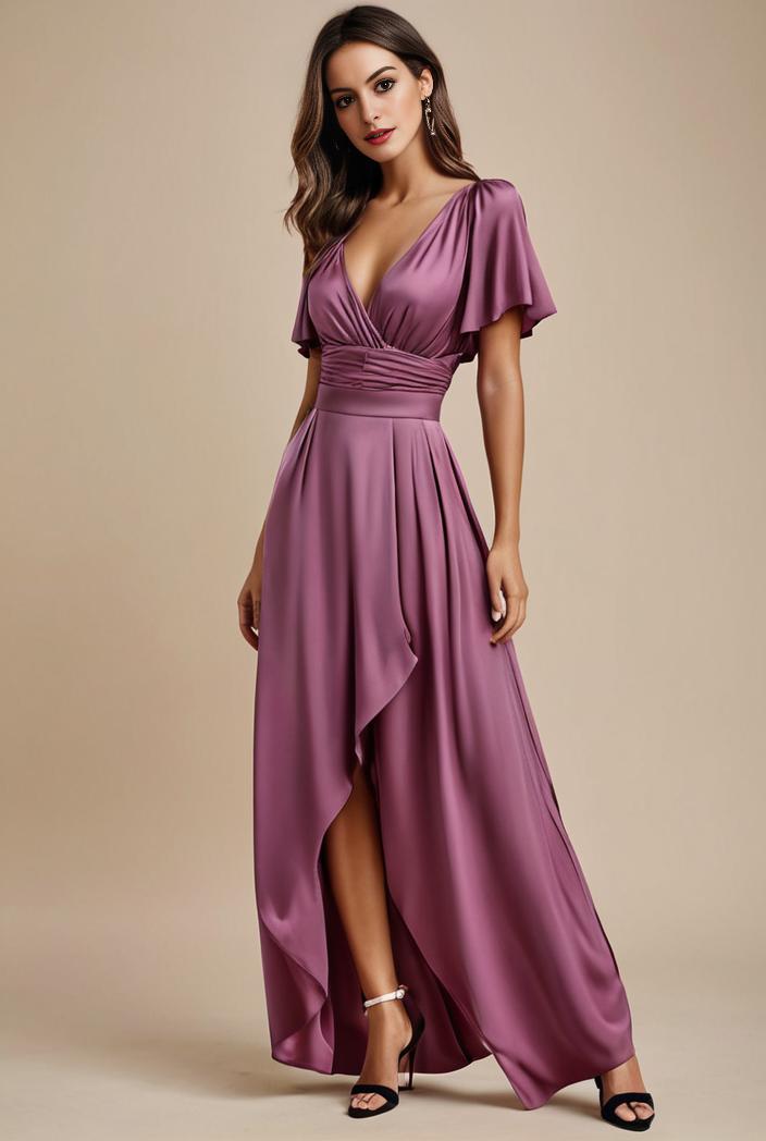elegant chiffon high low off the shoulder bridesmaid dress 111819