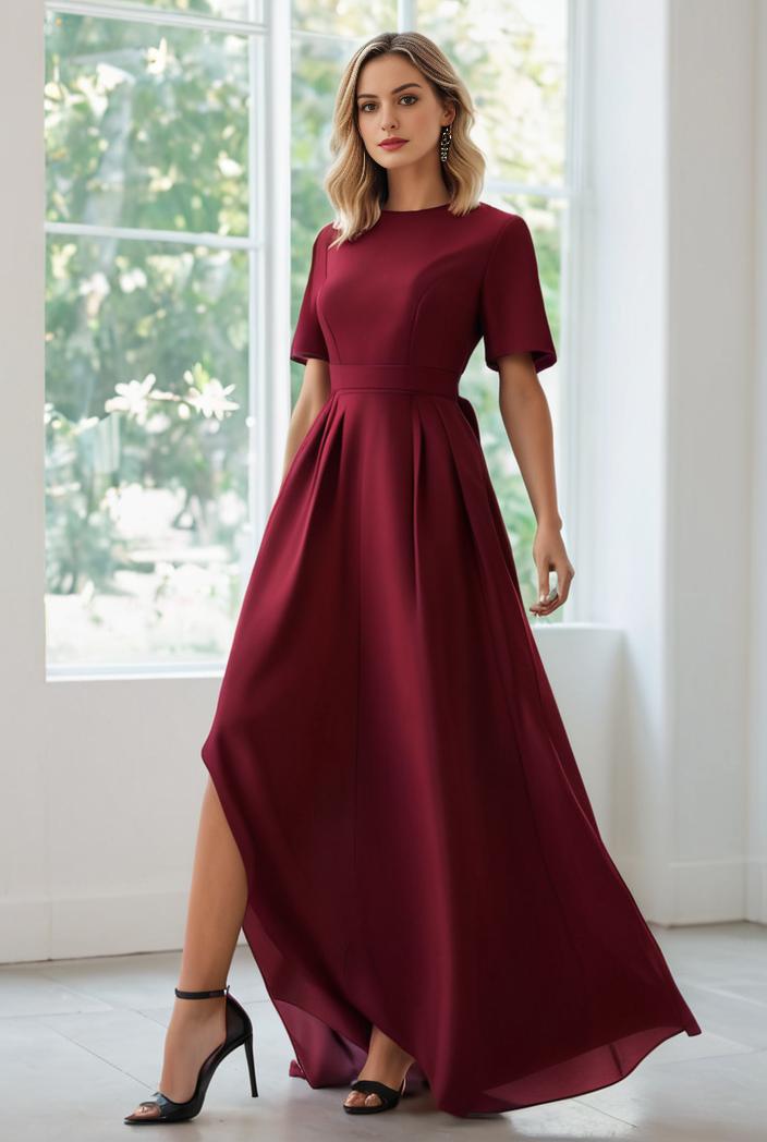 elegant chiffon high low off the shoulder bridesmaid dress 111868