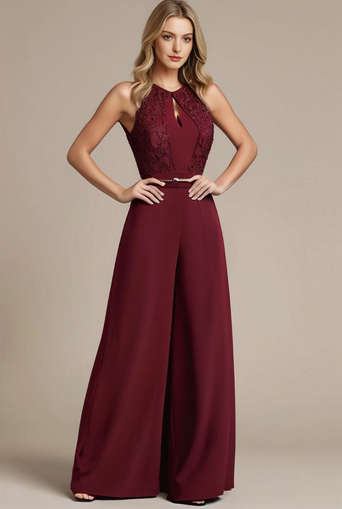 elegant chiffon maxi evening dress with lace cap sleeve 112007