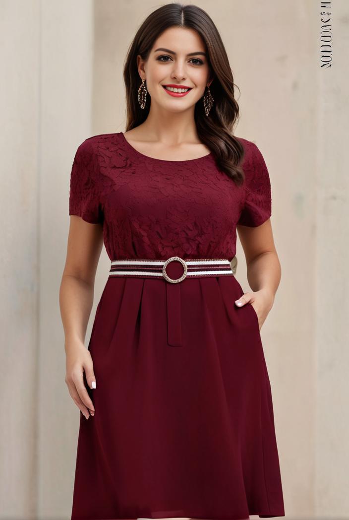 elegant chiffon maxi evening dress with lace cap sleeve 112013