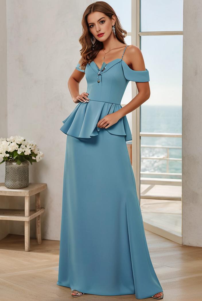 off shoulder spaghetti strap a line maternity dress 116562