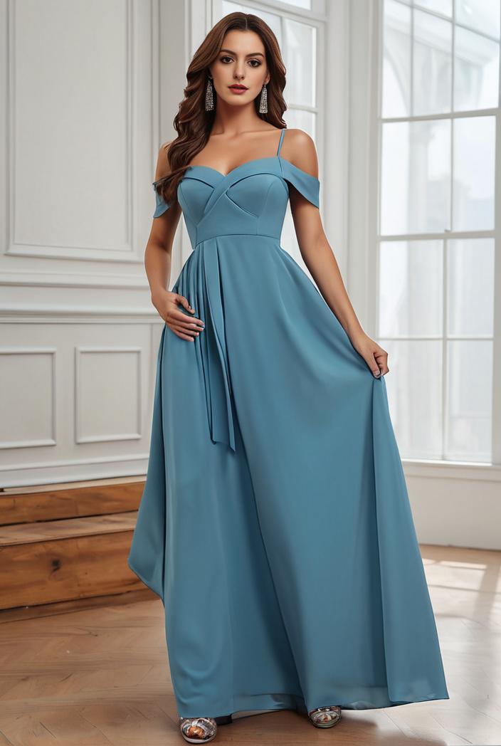 off shoulder spaghetti strap a line maternity dress 116583